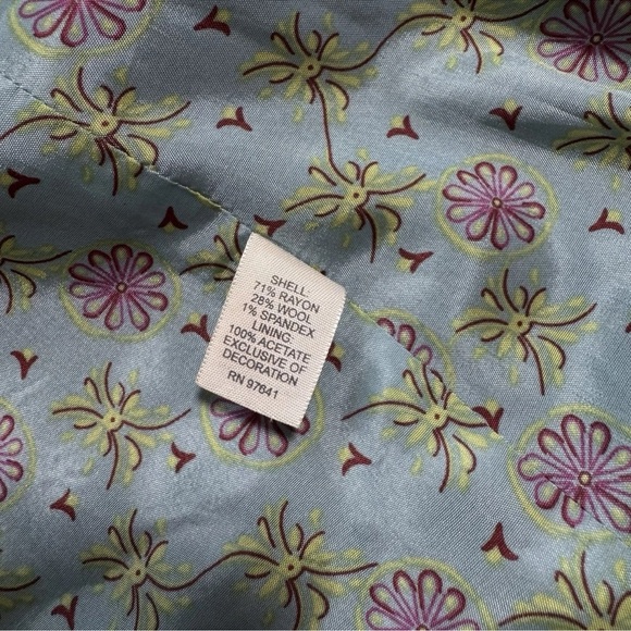 J. Jill Brown Plaid Blazer Jacket Size 4 Velvet Trim Blue Floral Lining Pockets - Picture 5 of 7